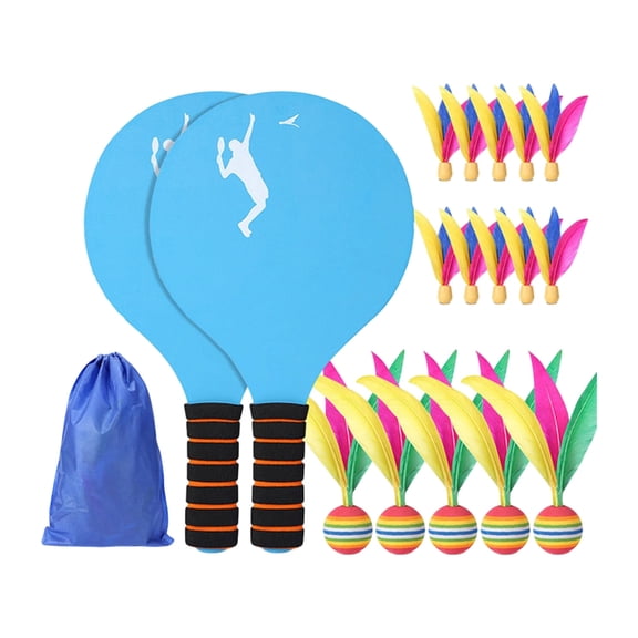 Pack Of 18 Childrens Crickets Toy Pingpong Shuttlecock Set Crickets Equipment With Wooden Rackets And Soft Foam Balls