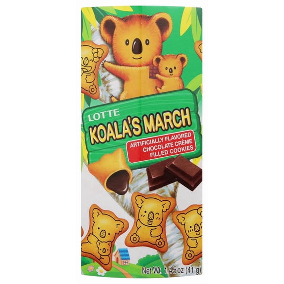 (Pack Of 18) Lotte Cookies Koala March Butter Chocolate 1.45 Oz