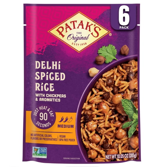 (Pack Of 18) Patak's Meal Ready To Eat Delhi Spiced Rice 10.05 Oz