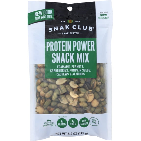 (Pack Of 18) Snak Club Protein Power Mix Reseal 4.2 Oz