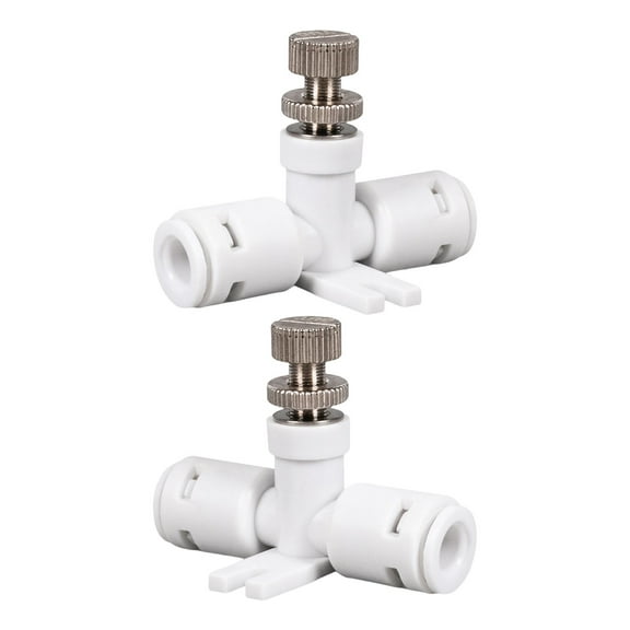 Pack Of 2 1/4 Inch Hose RO Waterflow Control Valves with Lock Speed Controller Water Flows Adjuster Connector Fitting