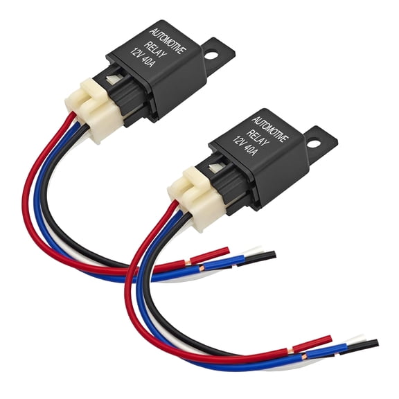 Pack Of 2 40.0A 12V SPSTAutomotive Relays With Pre Wire Connectors Universals Car Electrical Systems Upgrades
