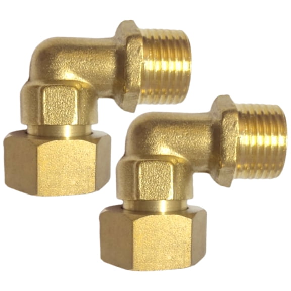 Pack Of 2 Brass 90 Degree Elbow Fittings 0.5 Inch Elbow Connector Easy to Use for Water Plumbing And Heating Systems