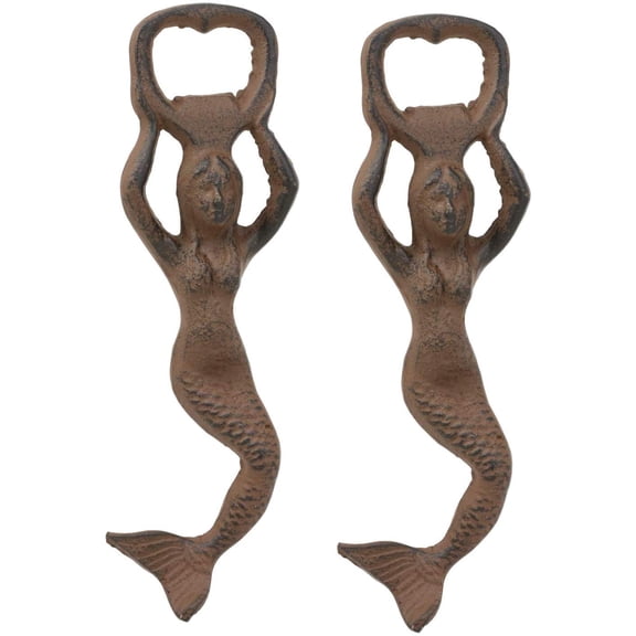 Pack Of 2 Brass Golden Nautical Marine Siren Mermaid Beer Bottle Hand Opener
