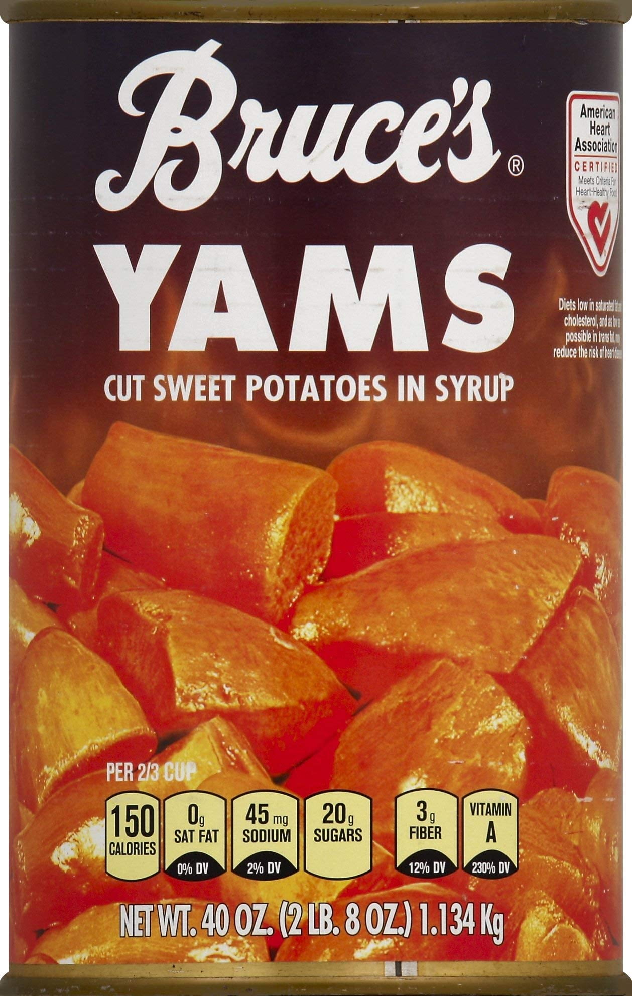 Pack Of 2 Bruce's Yams Cut Sweet Potatoes in Syrup, 40 Oz (Package May Vary)