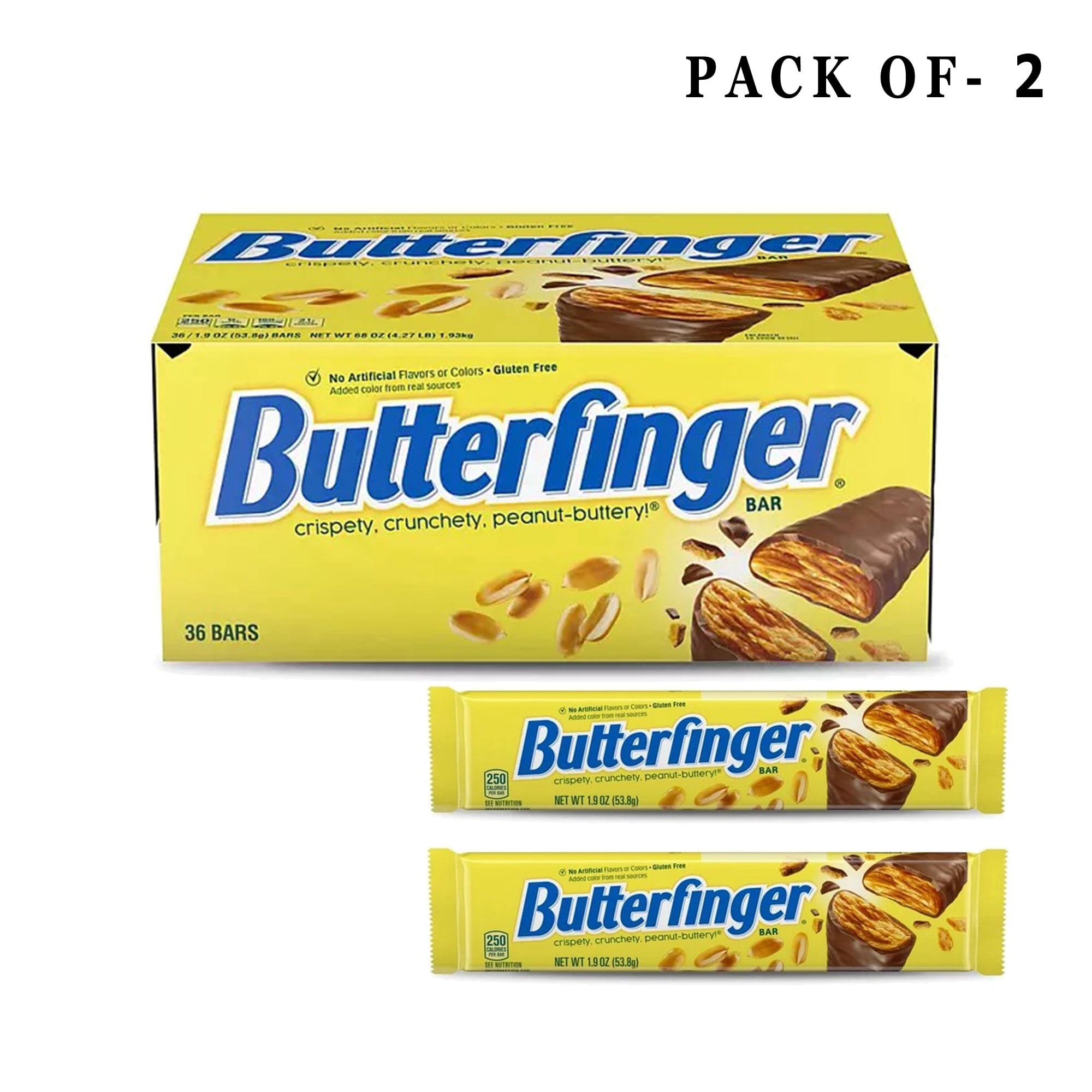 Pack Of 2 Butterfinger Crispety Crunchety Peanut Buttery | 1.9 OZ Per ...