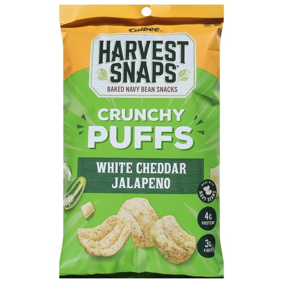 Pack Of 2 Calbee Harvest Snaps White Cheddar Jalapeno Crunchy Puffs, 4.2 oz (Package May Vary)