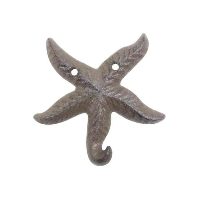 [Pack Of 2] Cast Iron Wall Mounted Decorative Metal Starfish Hook 4'