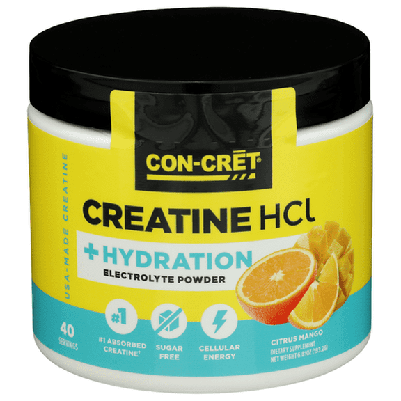 (Pack Of 2) Con Creatine HCL Hydration Electrolyte Powder Citrus Mango 6.8 Oz
