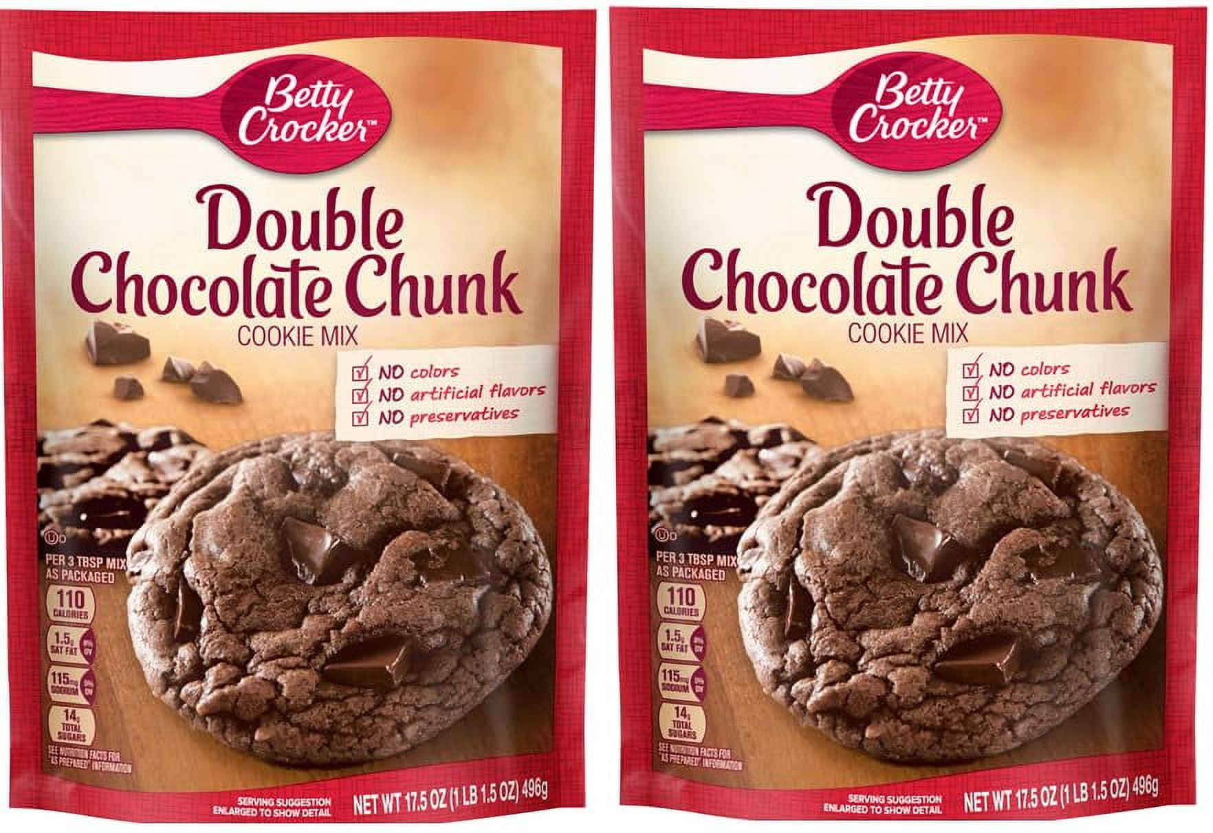 Pack Of 2 Double Chocolate Chunk Cookie Mix, 17.5 oz Pouch.