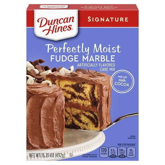 Pack Of 2 Duncan Hines Signature Perfectly Moist Fudge MarbleCake Mix, 15.25 oz (Package May Vary)