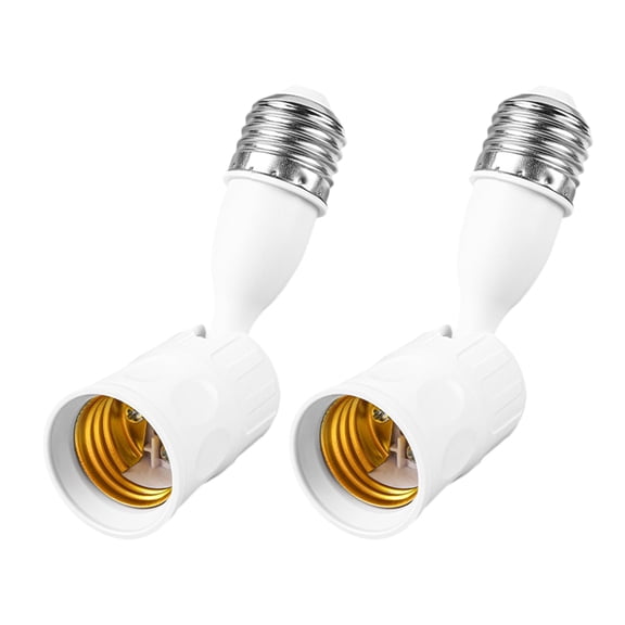Pack Of 2 E27 Bulb Sockets Extenders With Adjustable Angled For LED Lights Fan Lights And Intelligent Bulbs Up To 100W