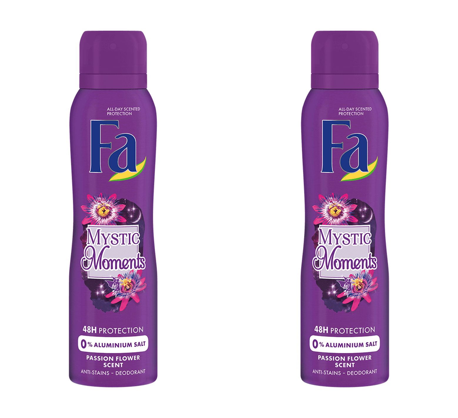 Pack Of 2 FA Mystic Moments Spray Deodorant 150ml (Passion Flower Scent ) 