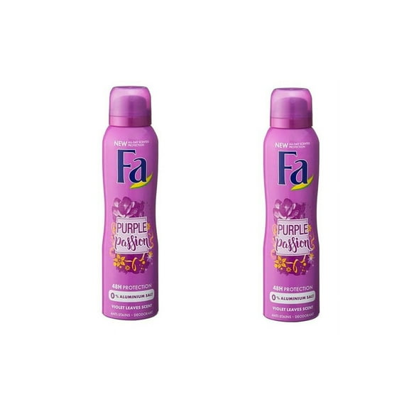 Pack Of 2 FA Purple Passion Spray Deodorant 150ml (Violet Leaves Scent)
