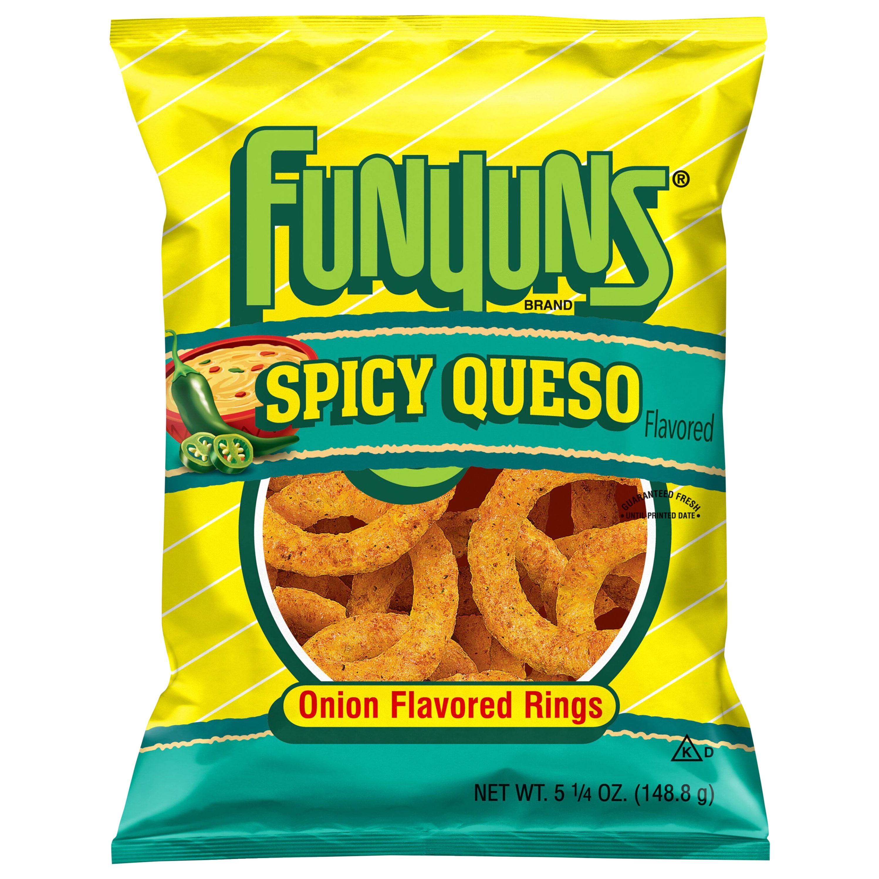 Pack Of 2 FUNYUNS Spicy Queso Onion Rings - 6 oz (Packaging May Vary)