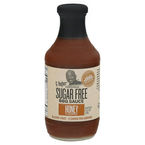 Pack Of 2 G Hughes Smokehouse Sugar Free Honey BBQ Sauce - 18 oz (Packaging May Vary)