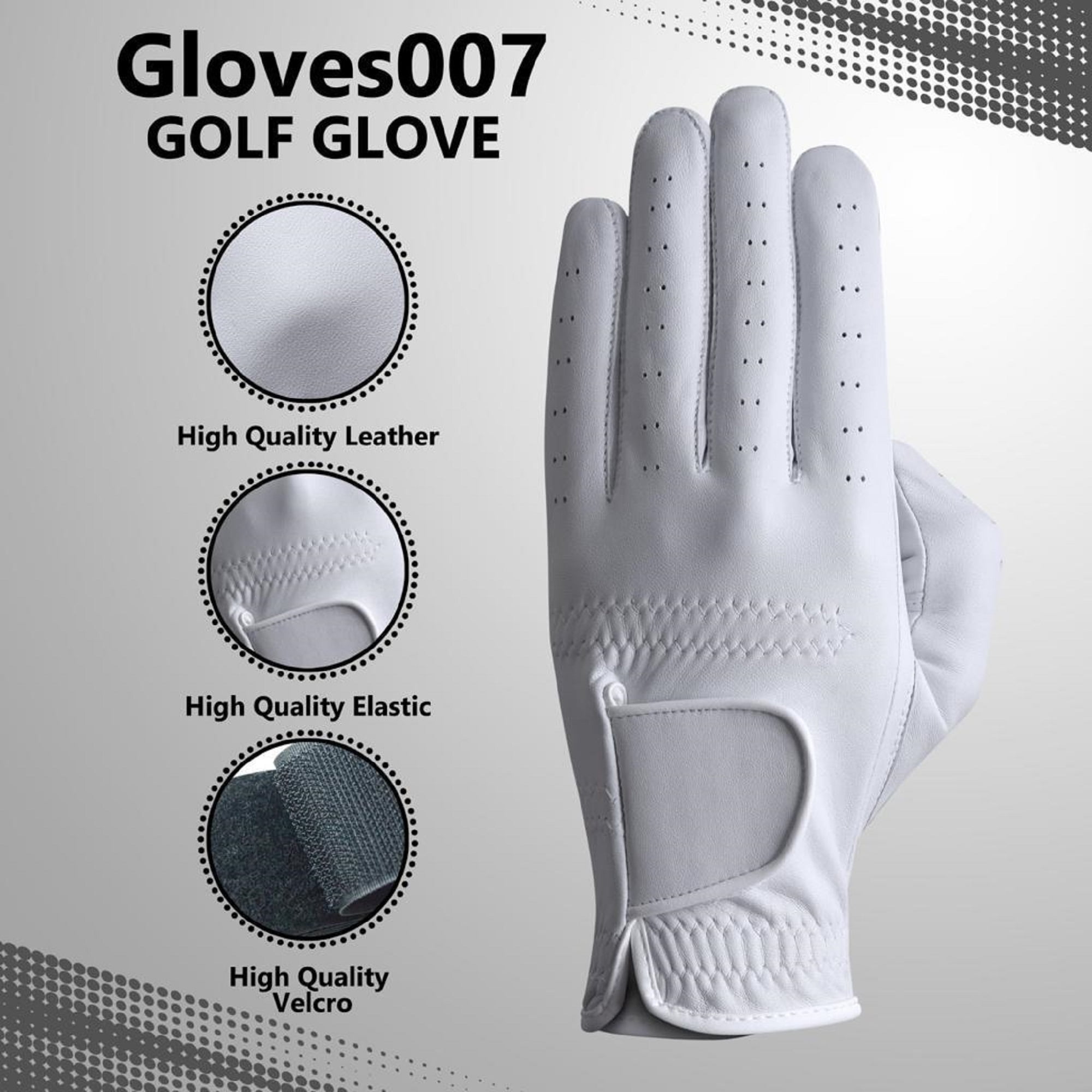 Pack Of 2 Genuine Leather Men’s Golf Gloves Made With Special Cabretta Leather, LEFT Hand Gloves Only