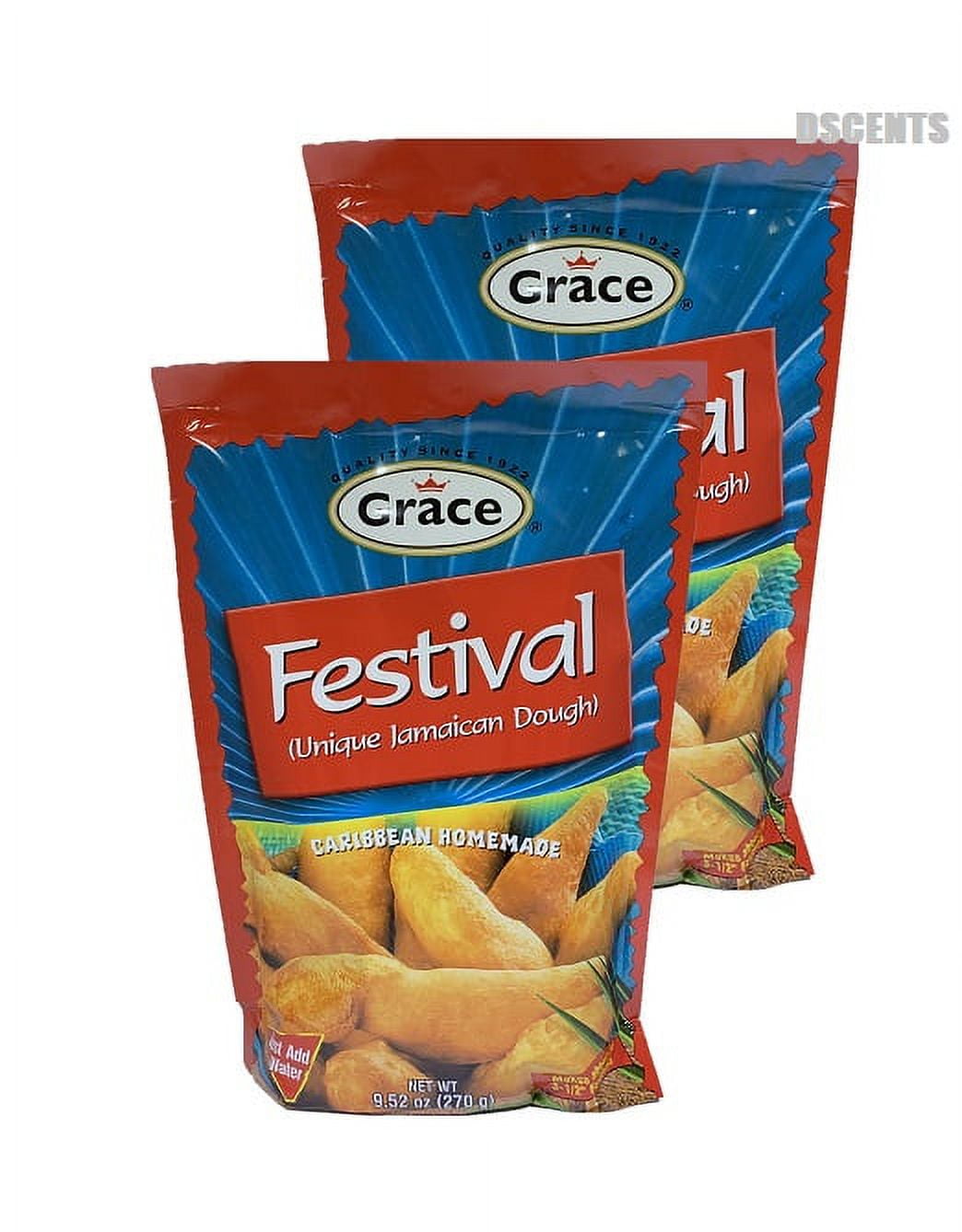Pack Of 2 Grace Festival Unique Jamaican Dough Caribbean Home Made 9.52 Ounces