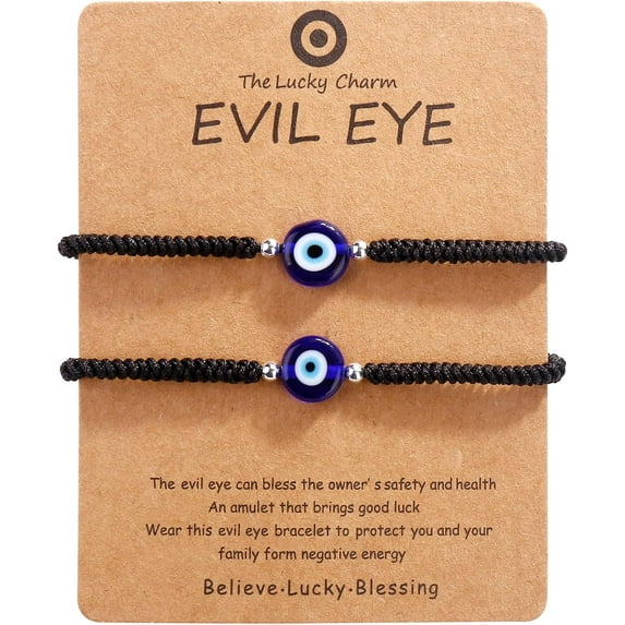 Pack Of 2 Handmade String Red Evil Eye Bracelets Blue Evil Eye Jewelry Bracelet for Women Men Teens Braclets mal de ojo bracelets ojo turco pulsera