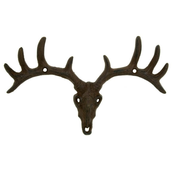 Pack Of 2 Hunters Rack Deer Elk Skull Antlers Wall Mounted Coat Hooks Plaque
