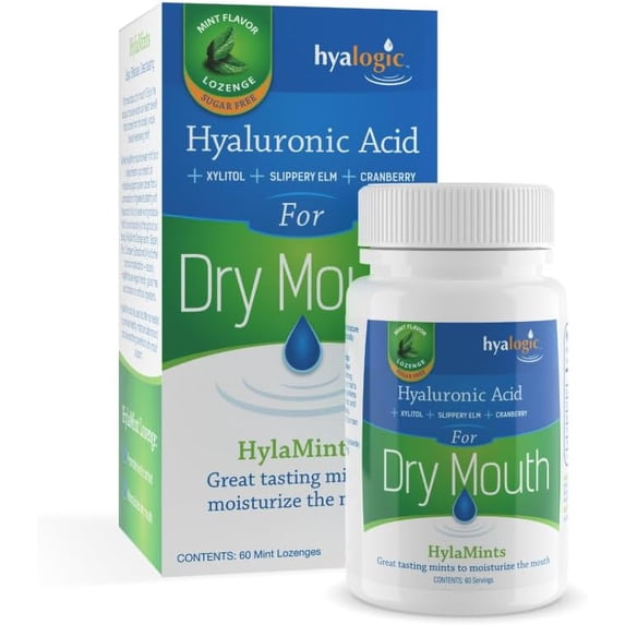 (Pack Of 2) Hyalogic Hylamint Dry Mouth Lozeng 60 Each