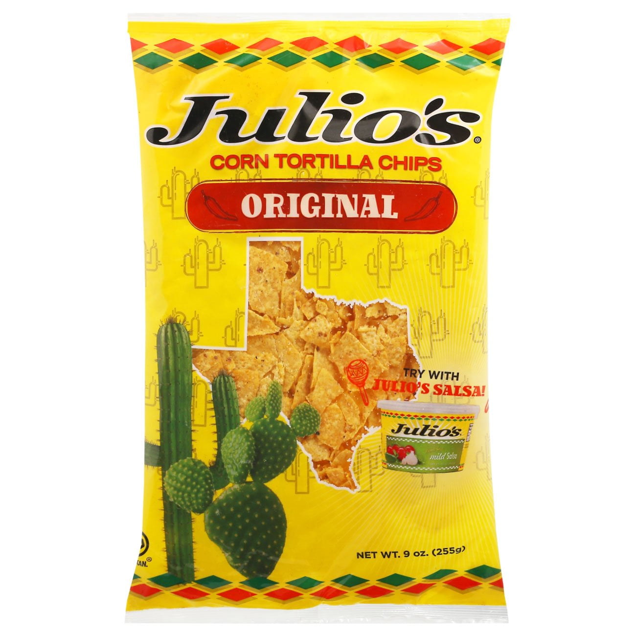 Pack Of 2 Julio's Original Seasoned Corn Tortilla Chips, 9 oz (Package May Vary)