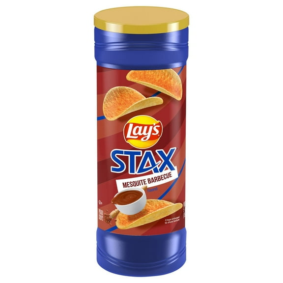 Pack Of 2 Lay's Stax Mesquite Barbecue Potato Crisps, 5.5 oz (Package May Vary)