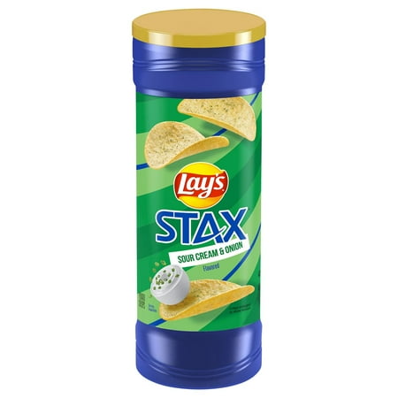 Pack Of 2 Lay's Stax Sour Cream & Onion Potato Crisps - 5.5 oz (Packaging May Vary)