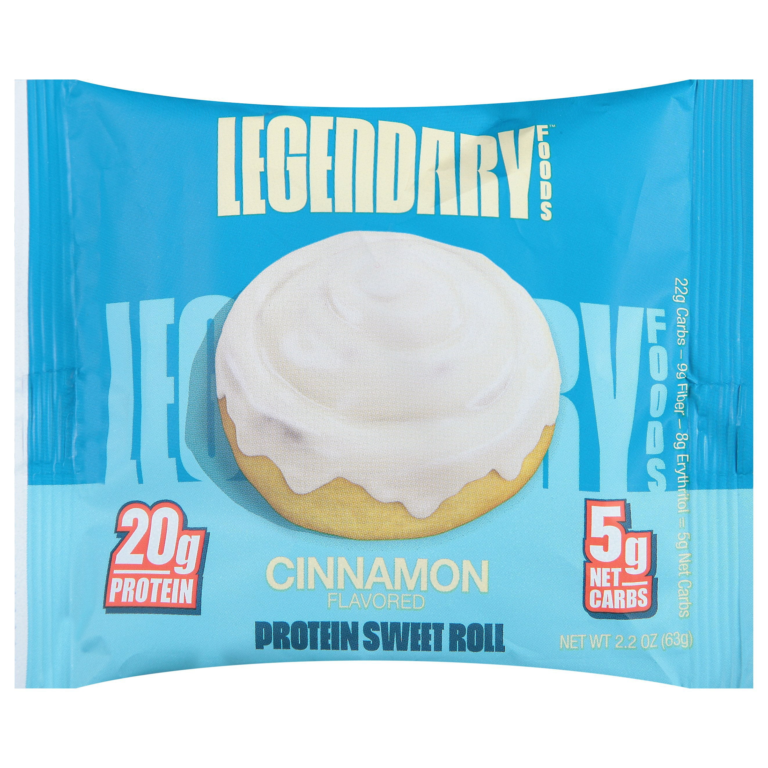 Pack Of 2 Legendary Foods 20g Protein Sweet Roll - Cinnamon - 2.2 oz (Packaging May Vary)