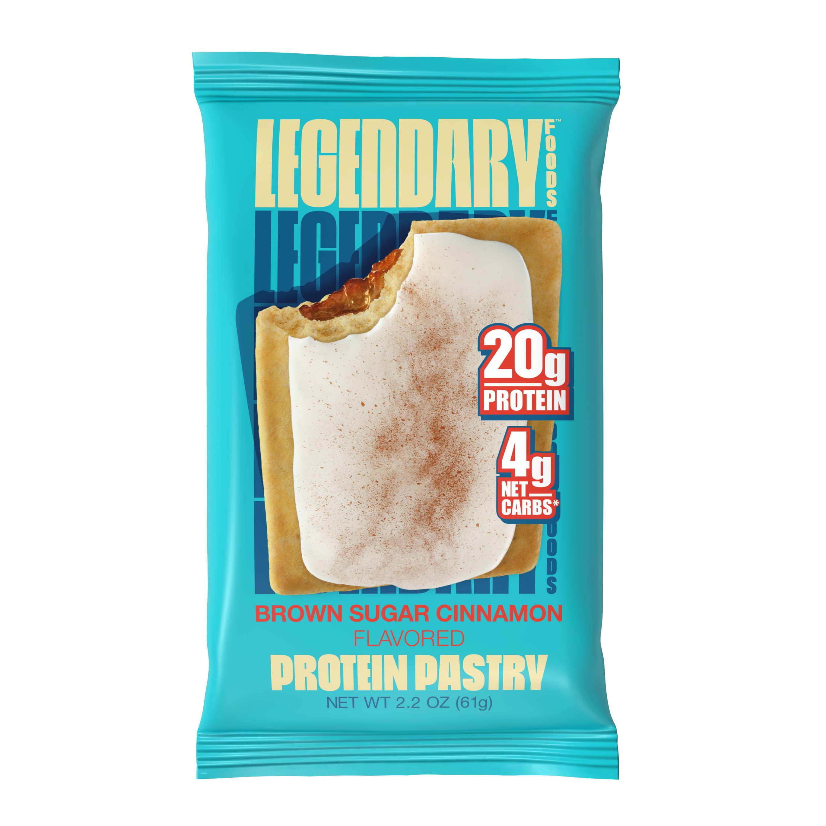 Pack Of 2 Legendary Foods 20g Protein Tasty Pastry - Brown Sugar Cinnamon - 2.2 oz (Packaging May Vary)