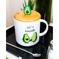 thumbnail image 1 of Pack Of 2 Let's Avocuddle Avocado Couple Ceramic Coffee Mug W/ Spoon And Lid Set, 1 of 5