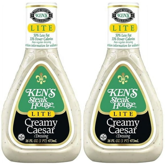 Pack Of 2 Lite Creamy Caesar Dressing, 16 oz.