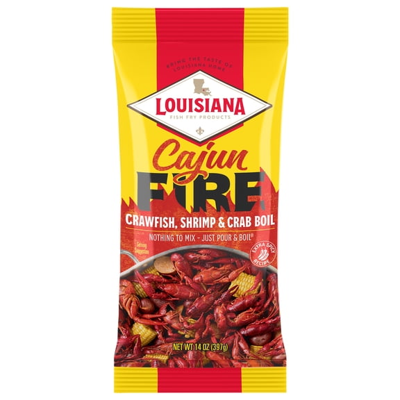 Pack Of 2 Louisiana Fish Fry Products Cajun Fire Boil, 14 oz (Package May Vary)