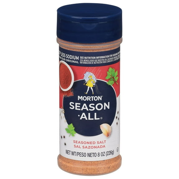 Pack Of 2 Morton Season-All Less Sodium Seasoned Salt, 8 oz (Package May Vary)
