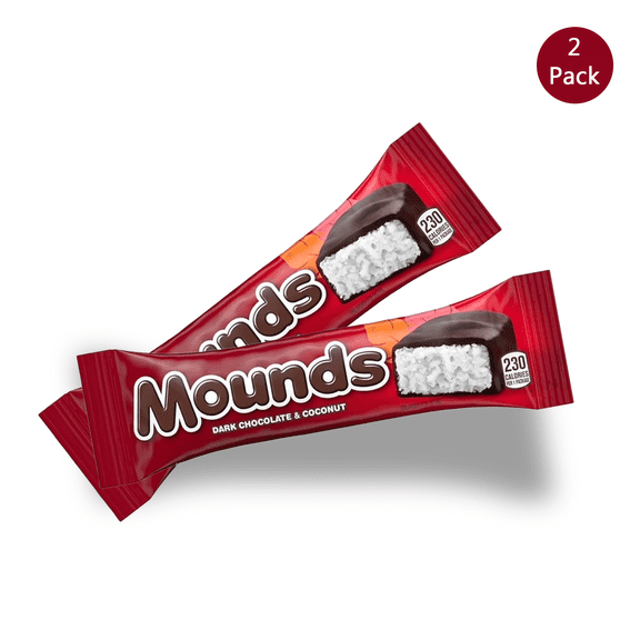 Pack Of 2 Mounds Dark Chocolate and Coconut Candy Bar | 1.75 OZ Per Bar | GOLDENROW
