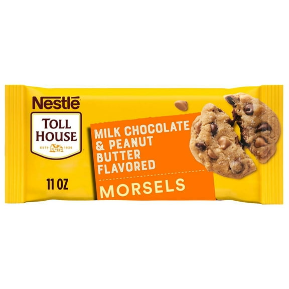 Pack Of 2 Nestle Toll House Milk Chocolate & Peanut Butter Morsels Baking Chips, 11 oz (Package May Vary)