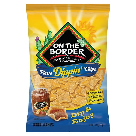 Pack Of 2 On The Border Fiesta Dippin' Chips, 8 oz (Package May Vary)