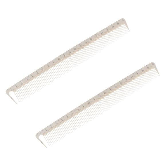 Pack Of 2 Pcs Barbers Resin Combs, Wide Hair Cutting Combs, Heat Resistant Anti Hairdressing Combs With Scale(White )