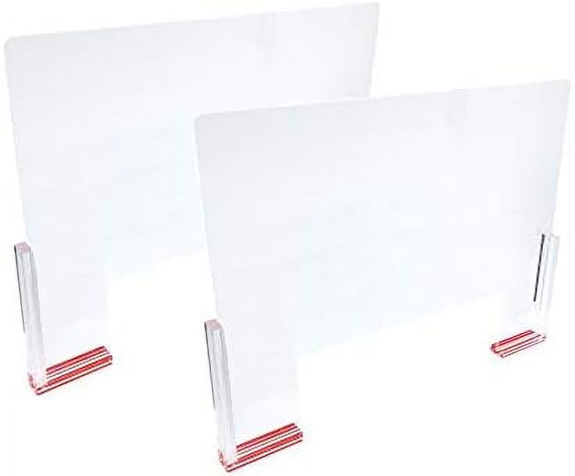 Pack Of 2 Plexiglass Shield Sneeze Guard Finished Corner Edge Design