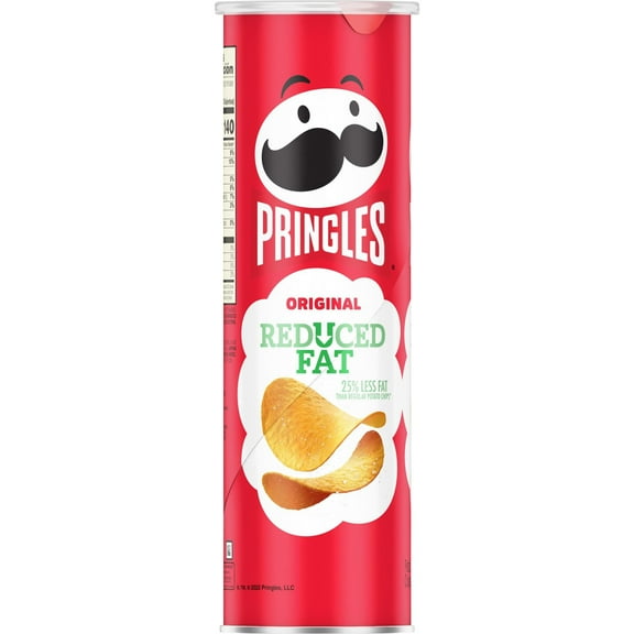 Pack Of 2 Pringles Reduced Fat Original Potato Crisps Chips, 4.9 oz (Package May Vary)