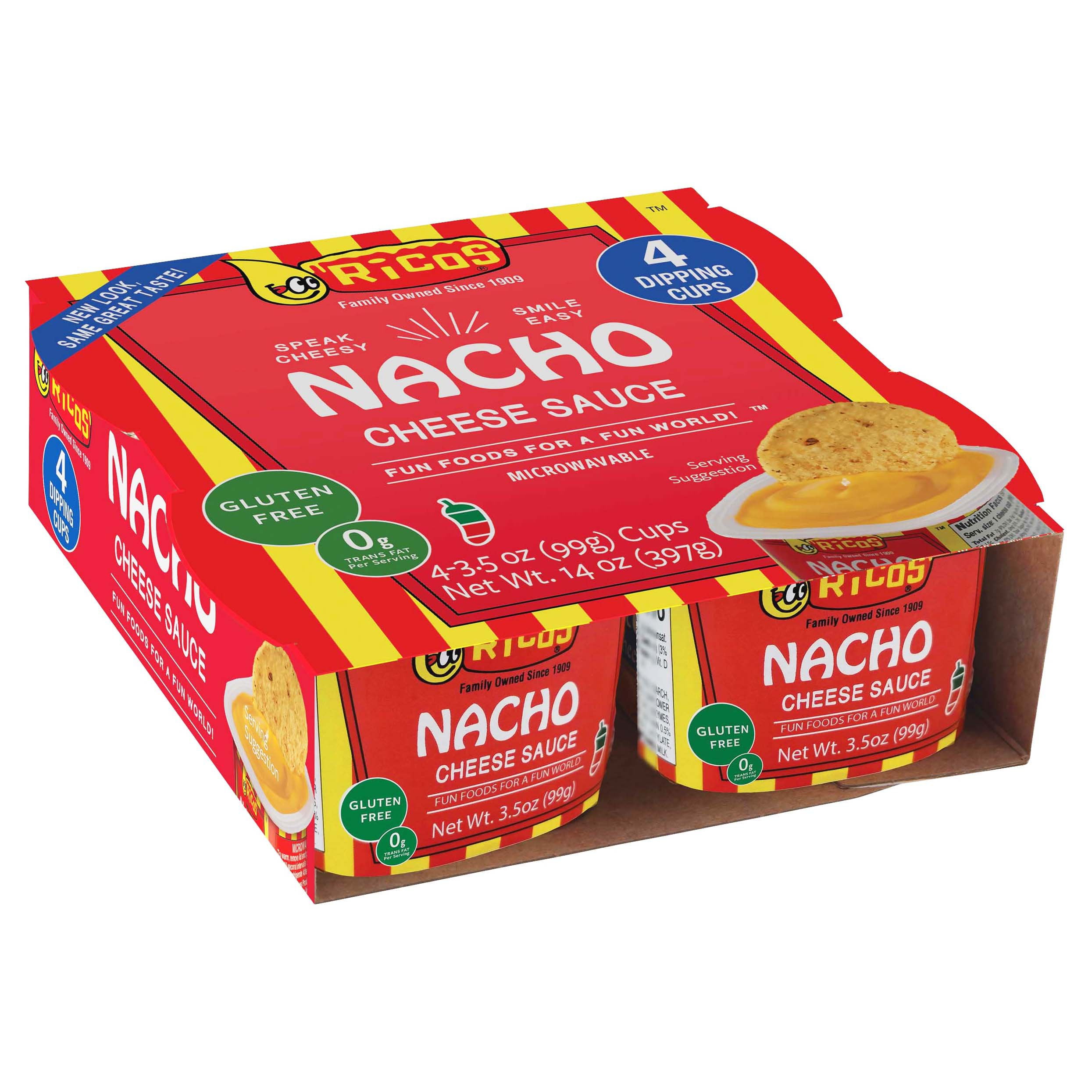 Pack Of 2 Ricos Nacho Cheese Sauce 4pk Cups - 3.5 oz (Packaging May Vary)