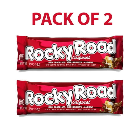 Pack Of 2 Rocky Road Original Milk Chocolate Marshmallow Cashews | 1.8 OZ Per Bar | GOLDENROW