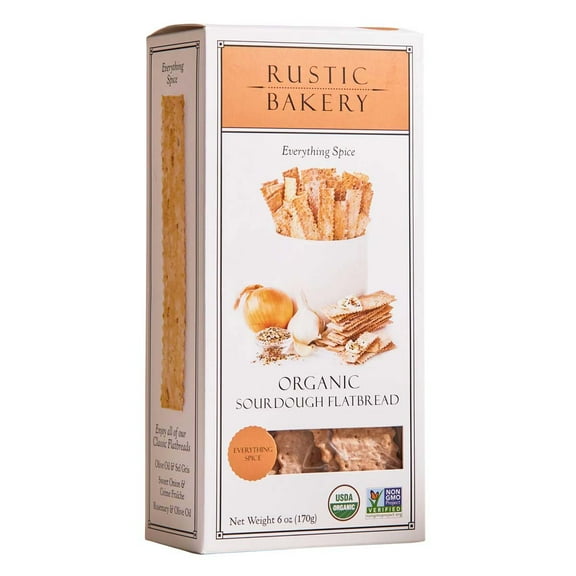 Pack Of 2 Rustic Bakery Everything Spice Organic Sourdough Flatbread - 6 oz (Packaging May Vary)