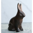 thumbnail image 1 of Pack Of 2 Rustic Cast Iron Cottage Bunny Rabbit Hare Sitting Figurines 3.25"H, 1 of 9