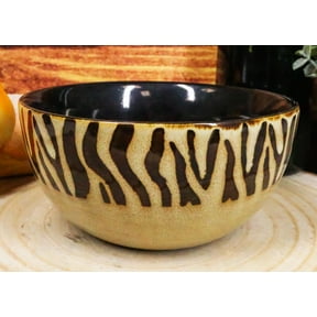 Pack Of 2 Safari Savanna Zebra Horse Print Abstract Soup Cereal Bowls 18oz