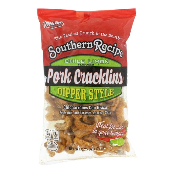 Pack Of 2 Southern Recipe Chile Lime Dipper Style Pork Cracklins, 6.25 oz (Package May Vary)