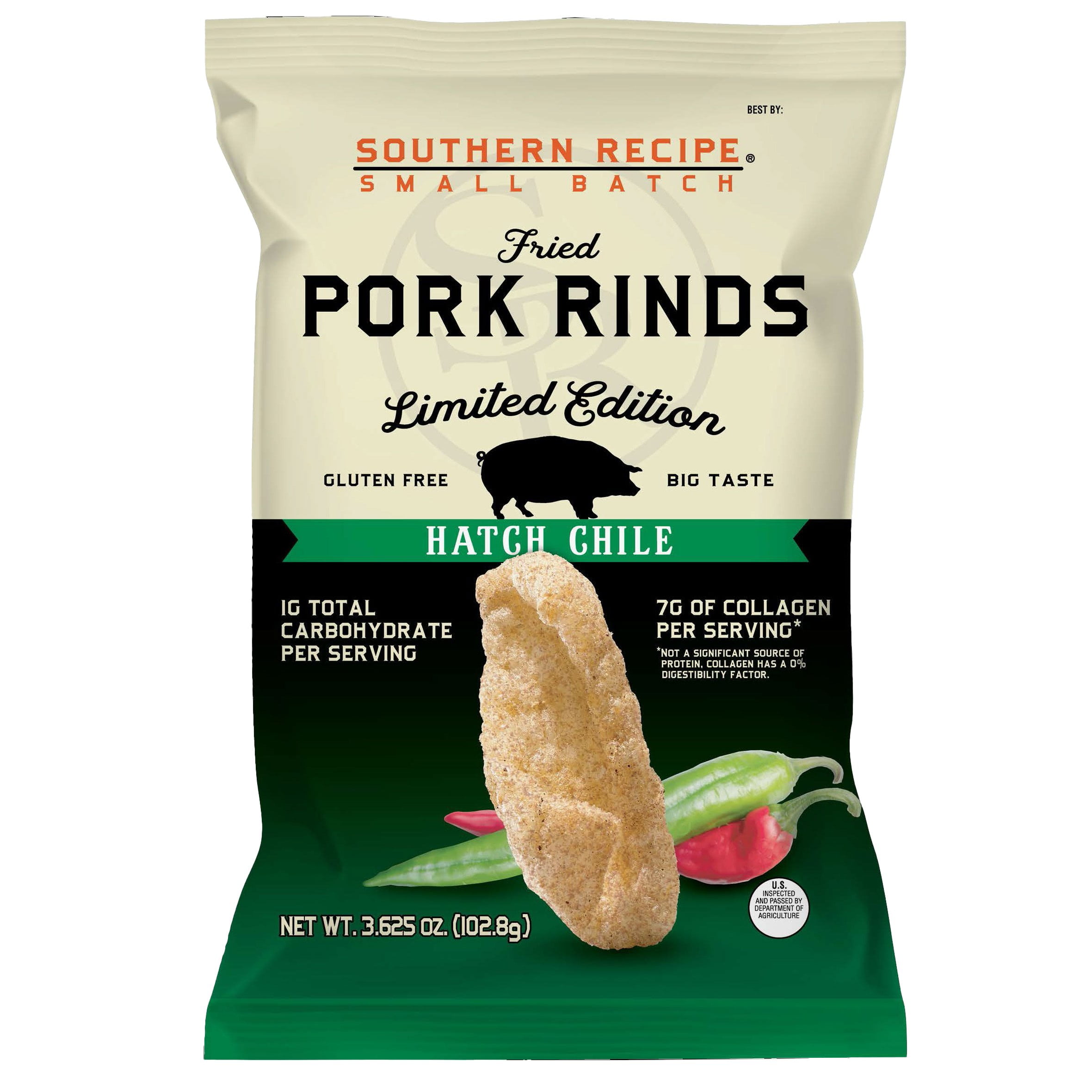 Pack Of 2 Southern Recipe Fried Pork Rinds - Hatch Chile, 3.63 oz