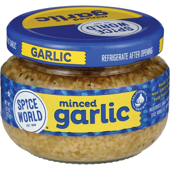 Pack Of 2 Spice World Minced Garlic, 4.5 oz (Package May Vary)