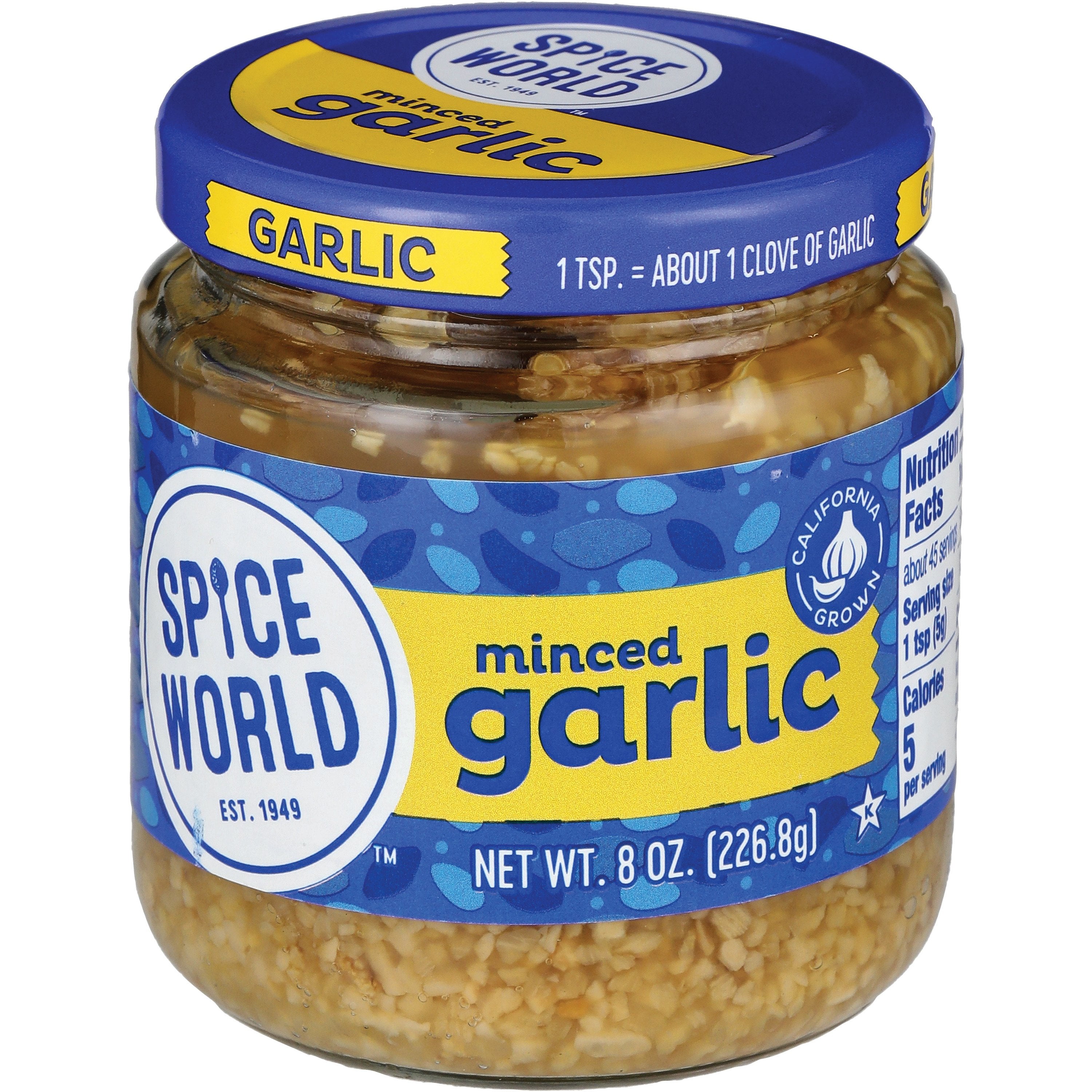Pack Of 2 Spice World Minced Garlic, 8.00 oz (Package May Vary)