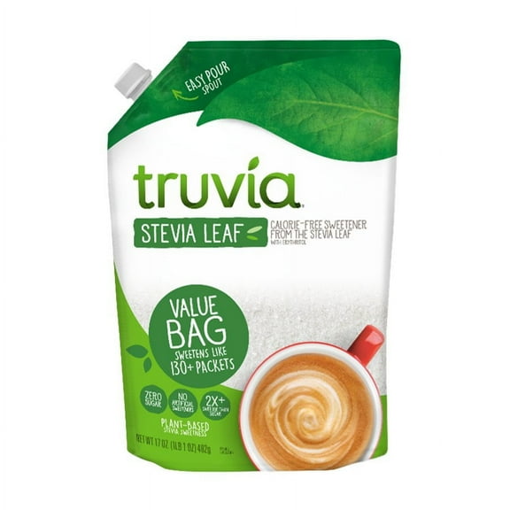 Pack Of 2 Truvia Calorie-Free Stevia LeafSweetener Blended With Erythritol - 17 oz (Packaging May Vary)